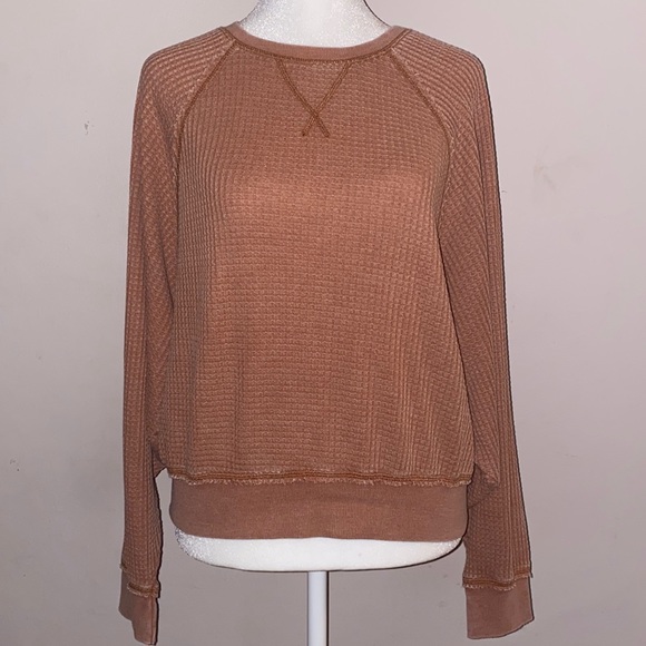 Z Supply Tops - Z Supply Claire Waffle Long Sleeve - Russet